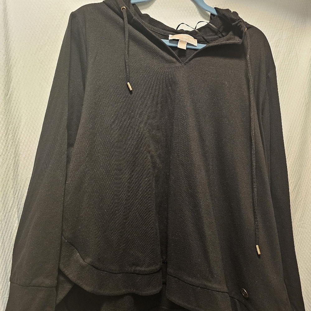 2x Black Long Sleeve Hooded Shirt